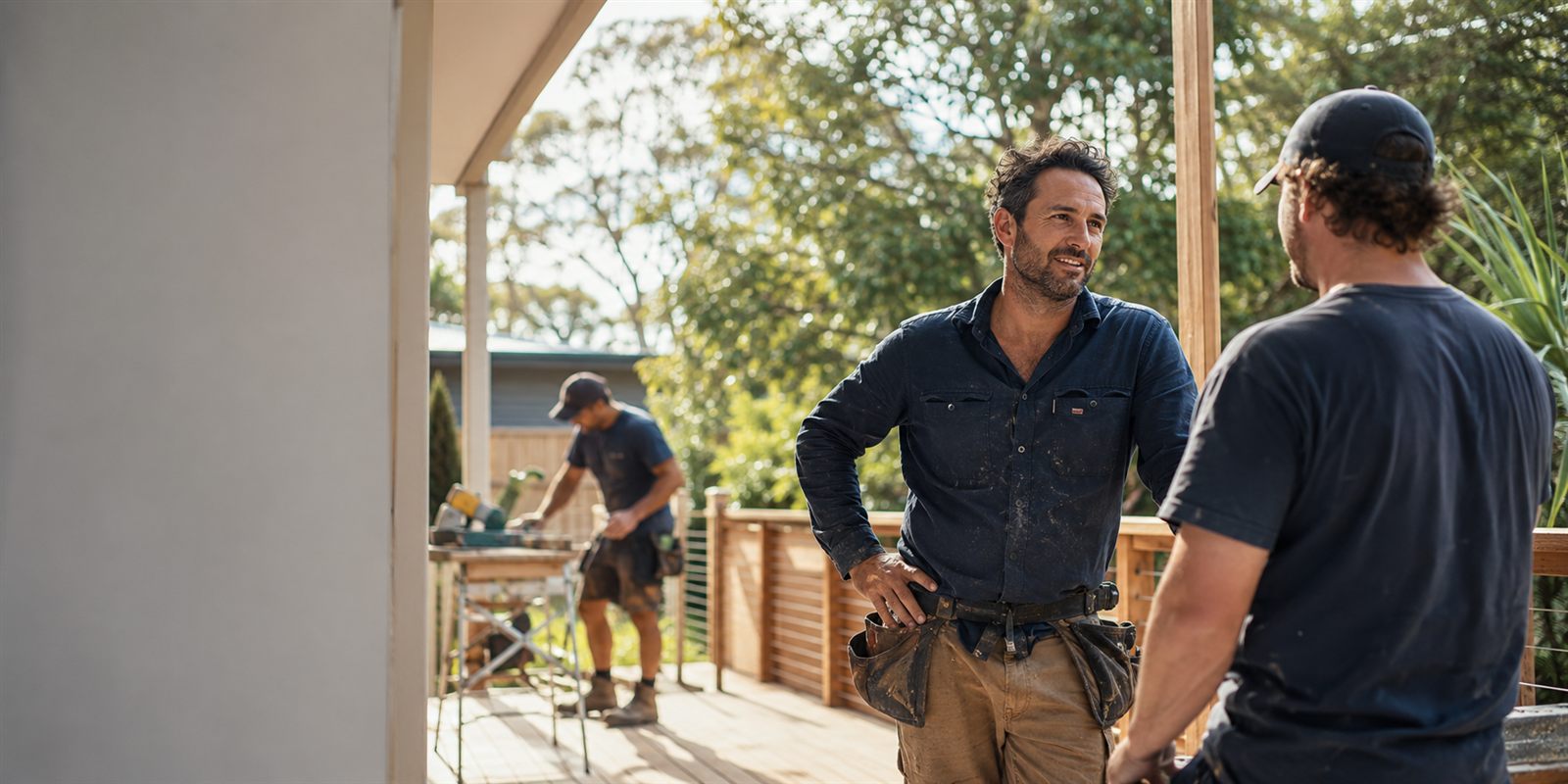 Tradespeople on site, the kind of business we support